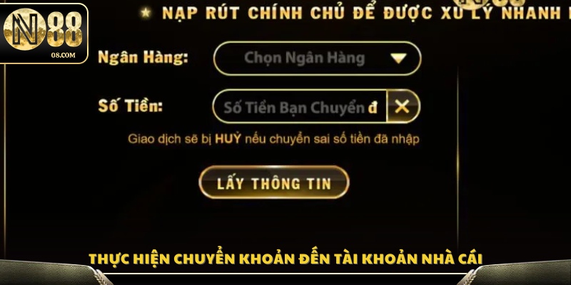 Gửi tiền vào đúng tài khoản ngân hàng do cung cấp